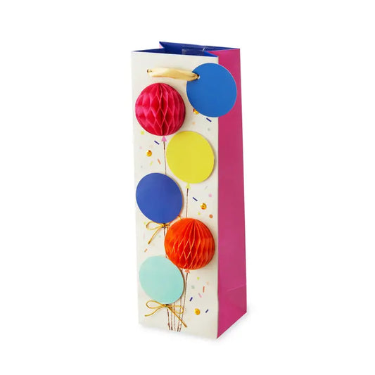 Honeycomb Balloons Wine Gift Bag