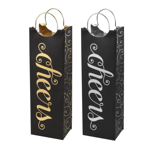 Metallic Cheers Wine Gift Bag